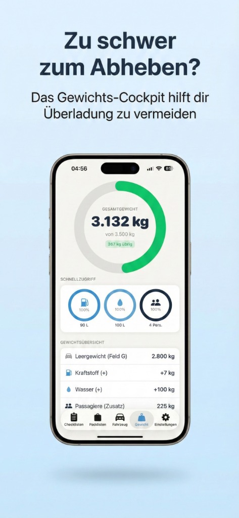 Cleared for Camping App Dashboard auf dem iPhone